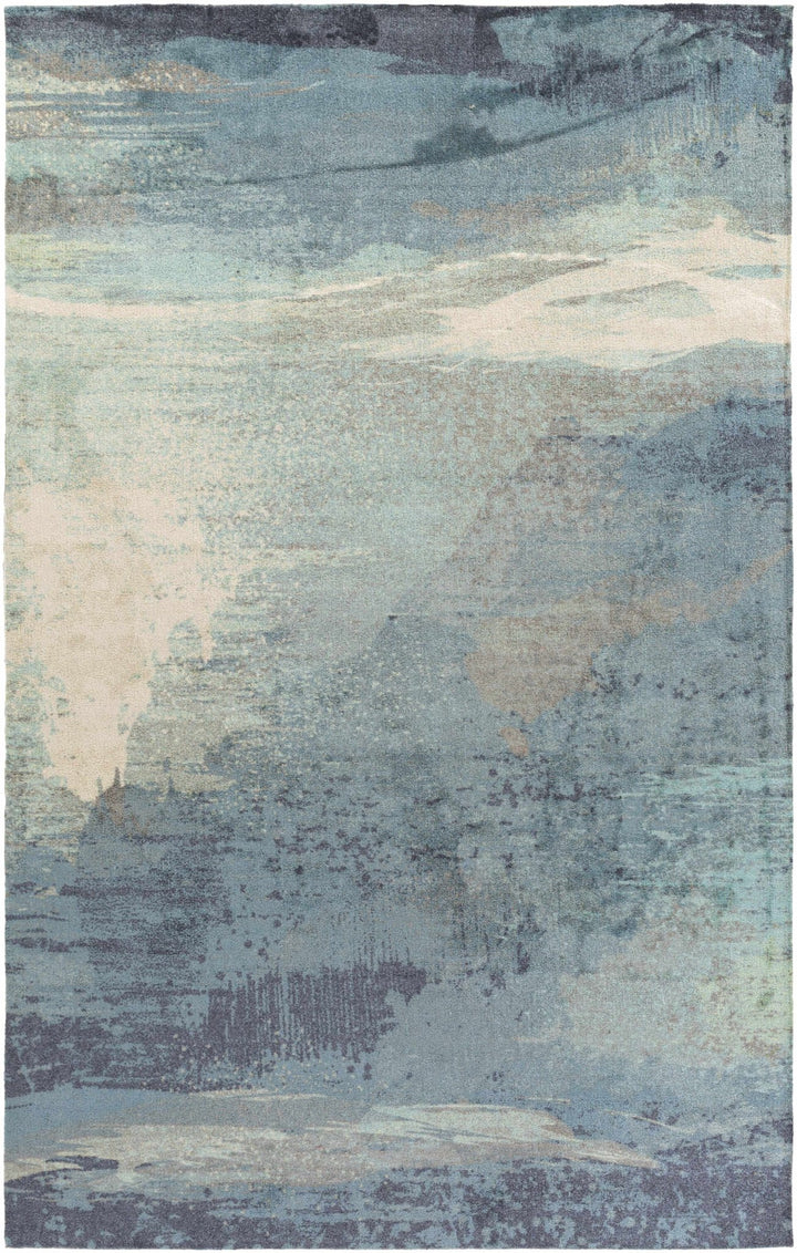Alvaton Modern Abstract Design Blue And Gray Area Rug - The Rug Decor