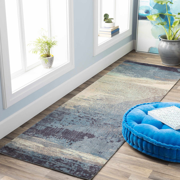 Alvaton Modern Abstract Design Blue And Gray Area Rug - The Rug Decor