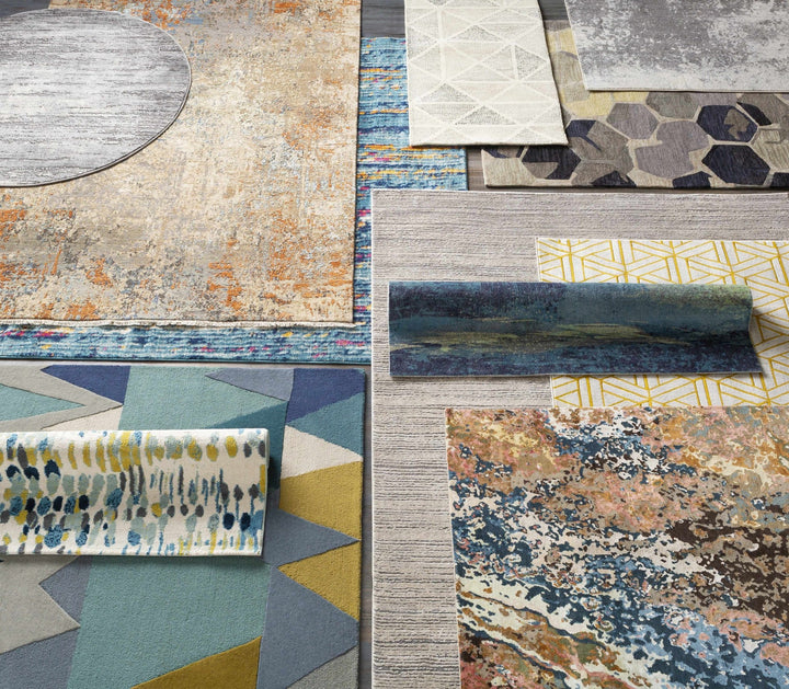 Alvaton Modern Abstract Design Blue And Gray Area Rug - The Rug Decor