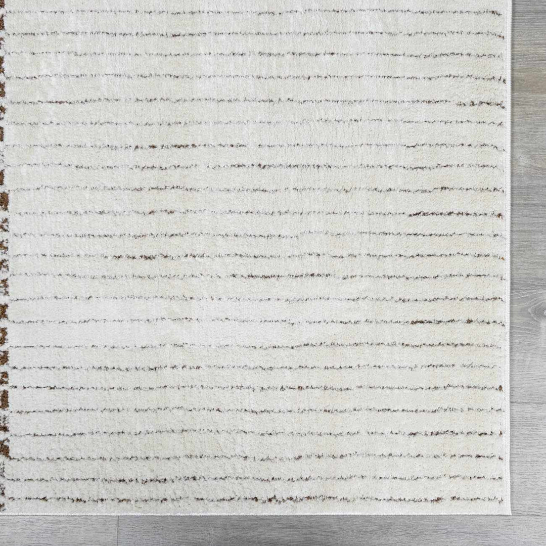 Alvina Contemporary Style Ivory And Brown Area Rug - The Rug Decor