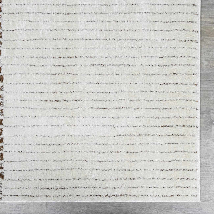 Alvina Contemporary Style Ivory And Brown Area Rug - The Rug Decor