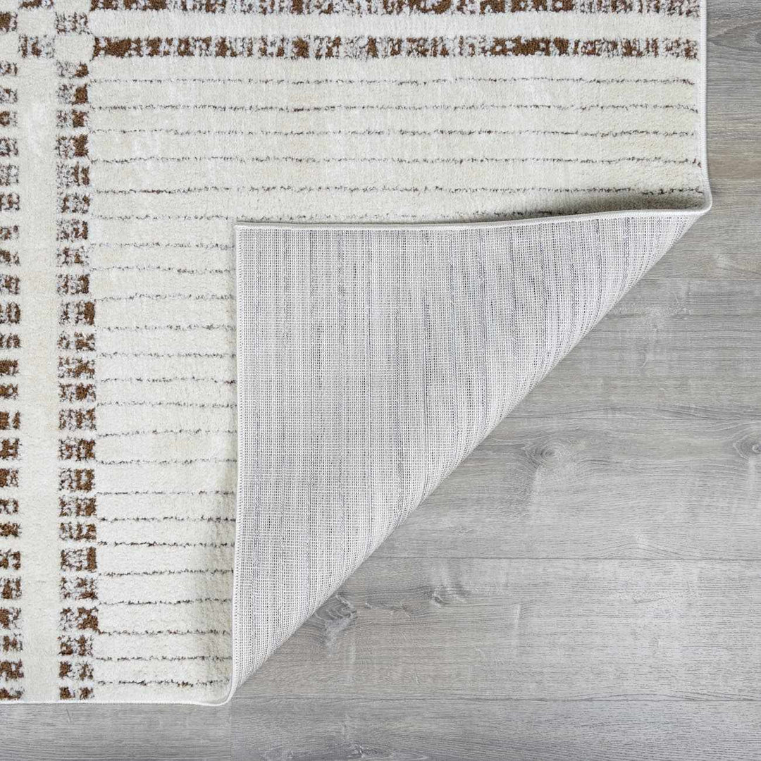 Alvina Contemporary Style Ivory And Brown Area Rug - The Rug Decor