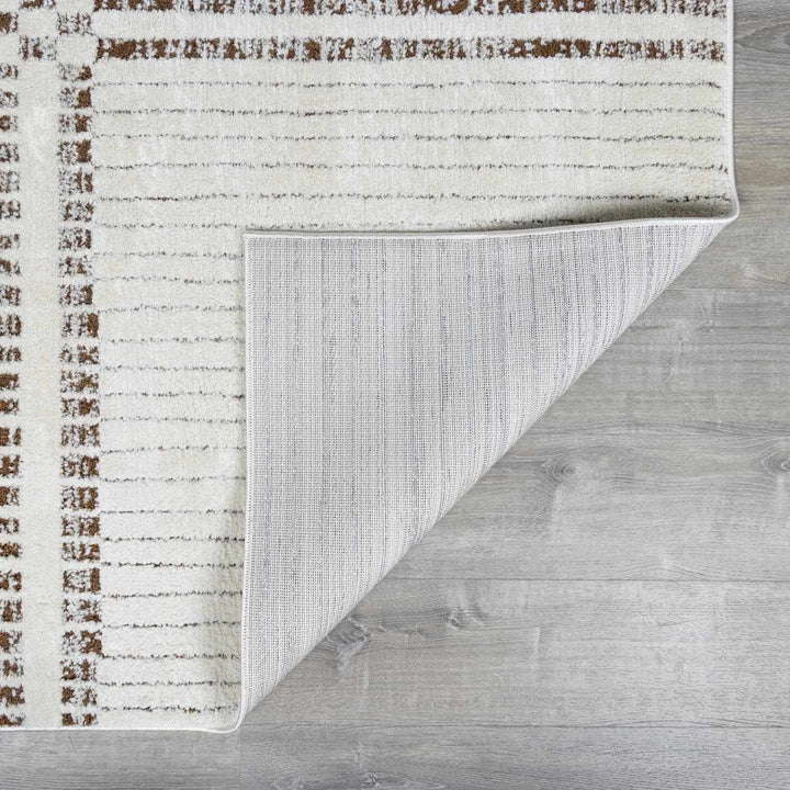Alvina Contemporary Style Ivory And Brown Area Rug - The Rug Decor