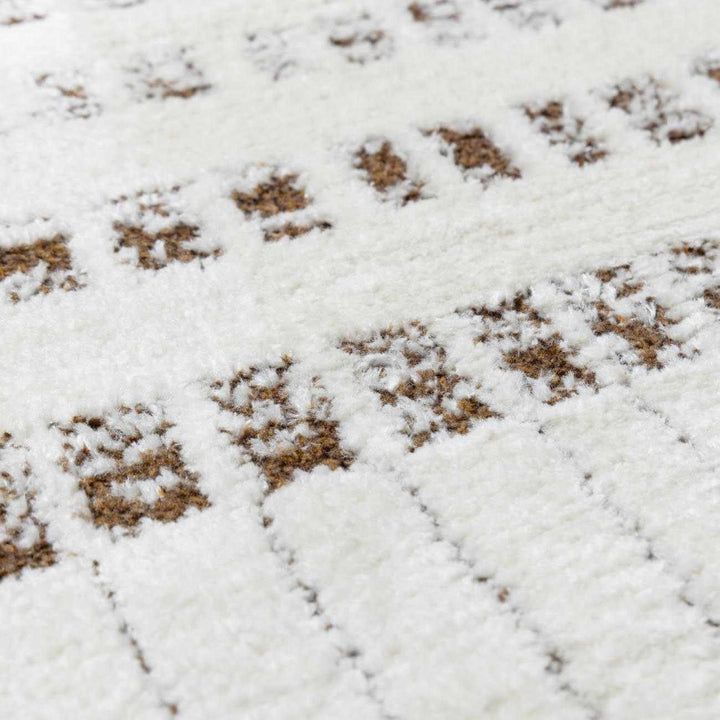 Alvina Contemporary Style Ivory And Brown Area Rug - The Rug Decor