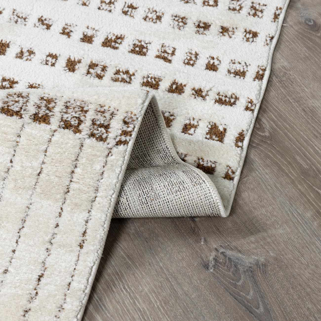 Alvina Contemporary Style Ivory And Brown Area Rug - The Rug Decor