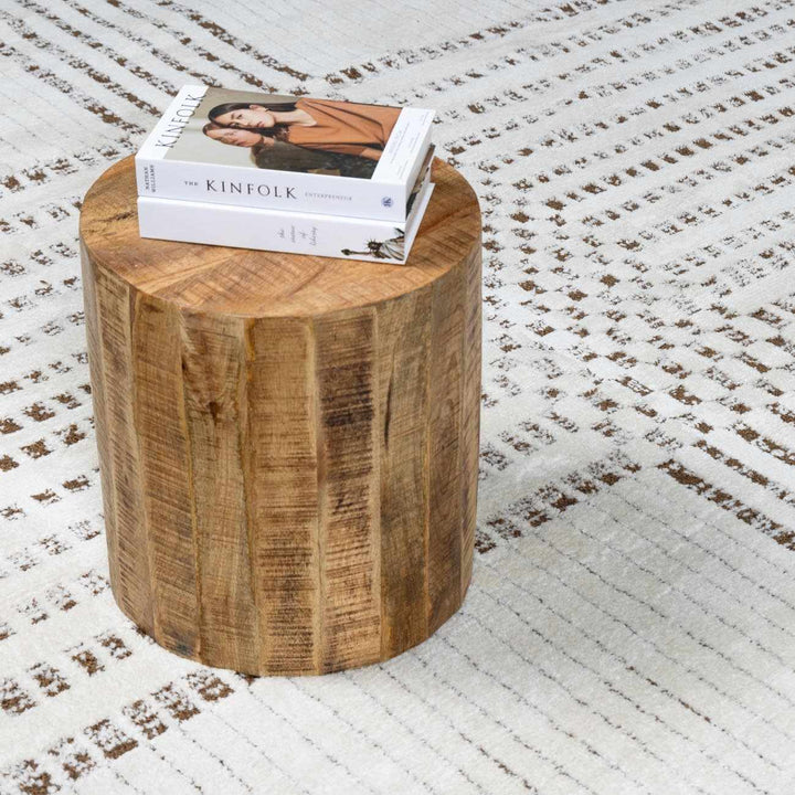 Alvina Contemporary Style Ivory And Brown Area Rug - The Rug Decor