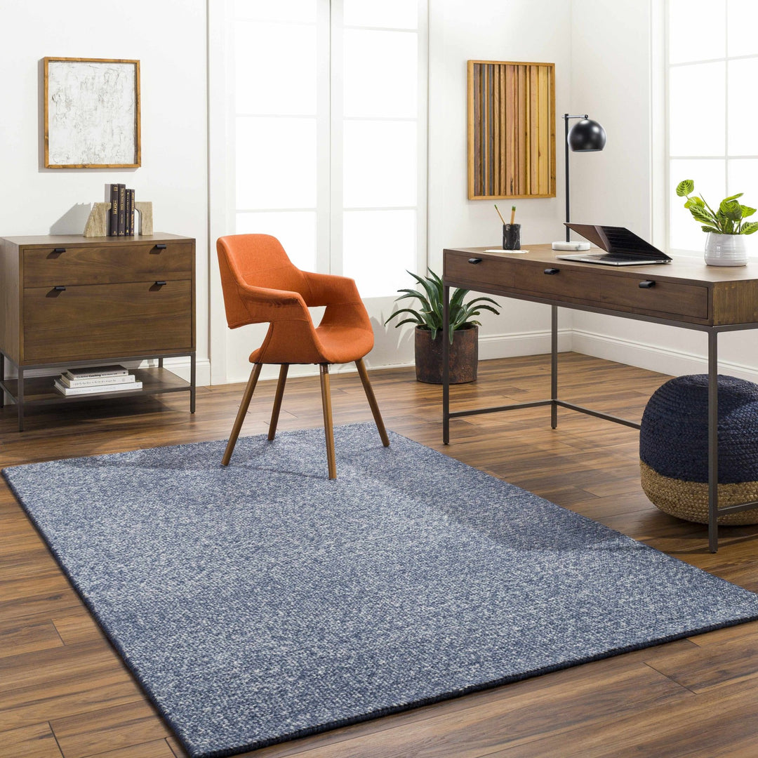 Alyra Contemporary Solid Blue Area Rug - The Rug Decor