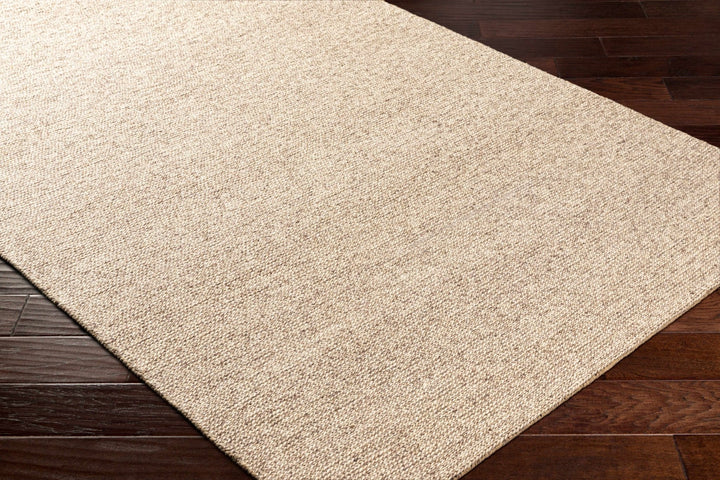 Alyra Tan Contemporary Solid Design Hand Woven Wool Rug - The Rug Decor