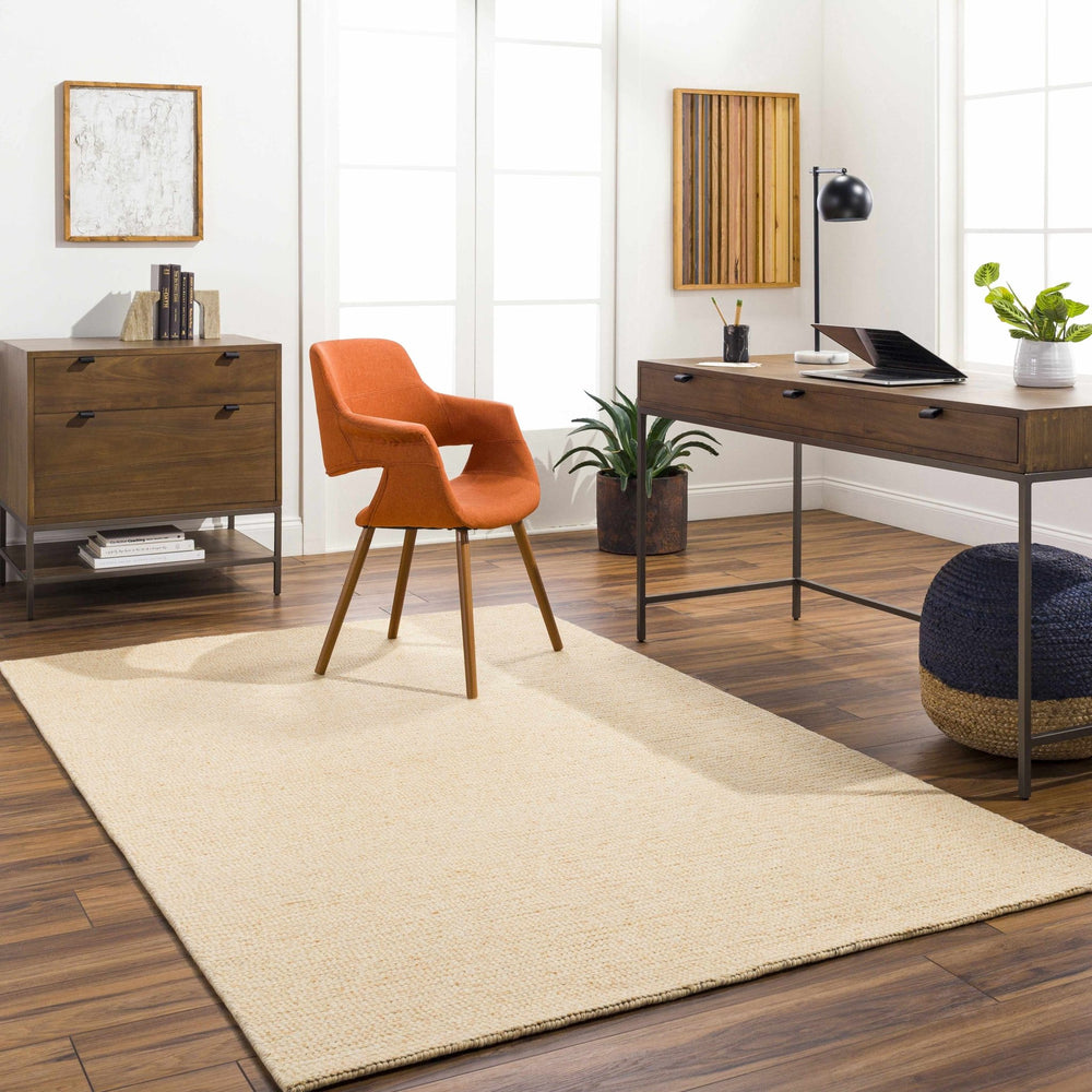 Alyra Yellow Contemporary Solid Design Hand Woven Area Rug - The Rug Decor