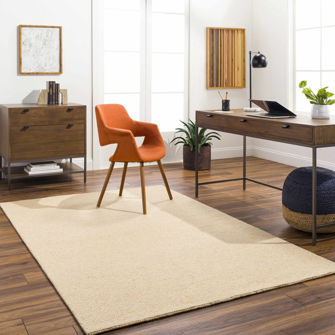 Alyra Yellow Contemporary Solid Design Hand Woven Area Rug - The Rug Decor