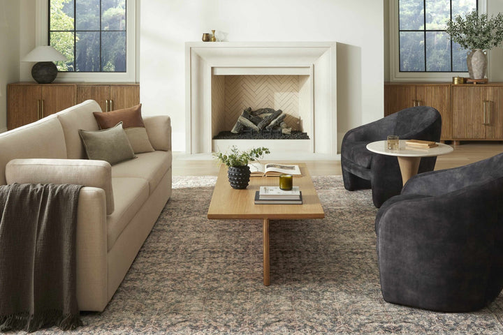 Alyria Traditional Taupe And Charcoal Machine Woven Area Rug - The Rug Decor