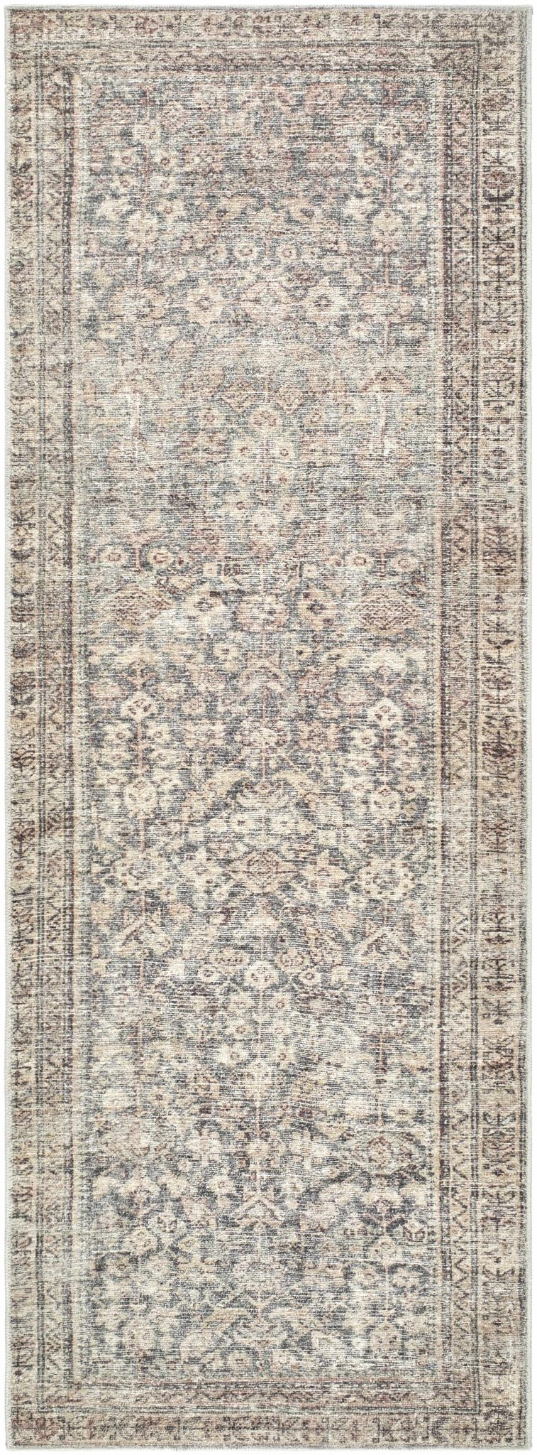 Alyria Traditional Taupe And Charcoal Machine Woven Area Rug - The Rug Decor