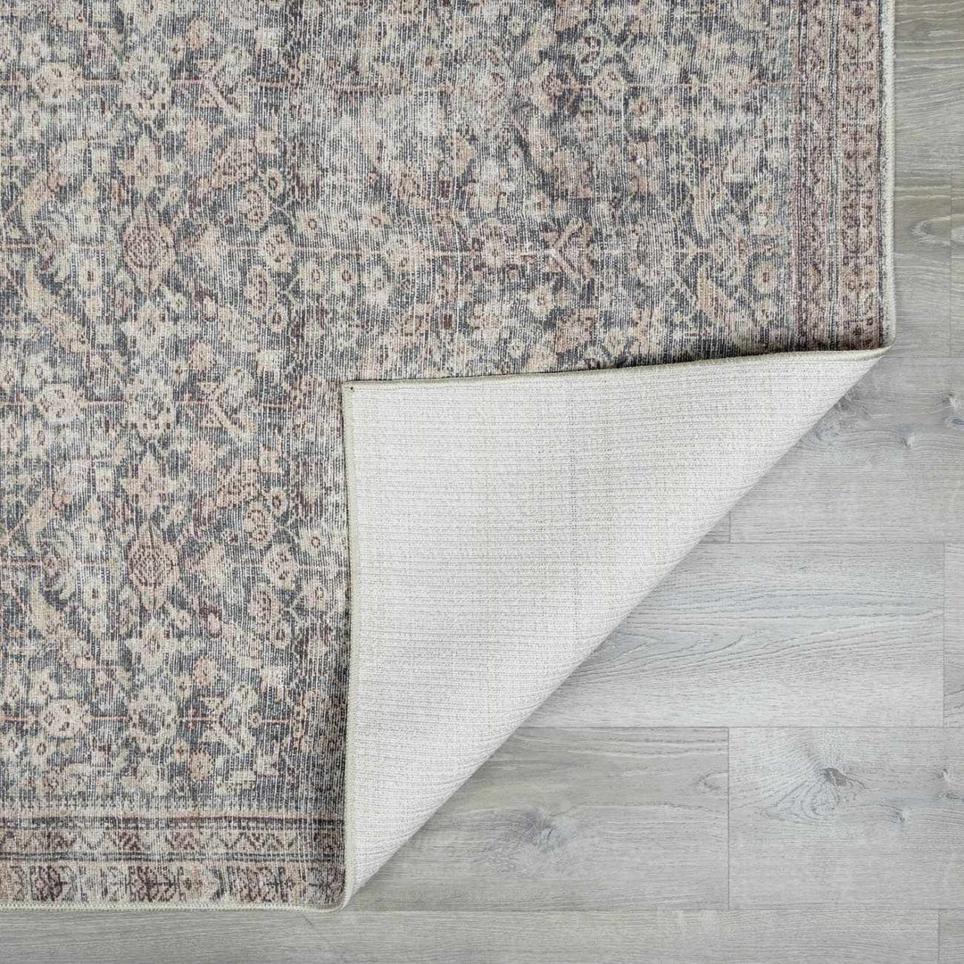 Alyria Traditional Taupe And Charcoal Machine Woven Area Rug - The Rug Decor