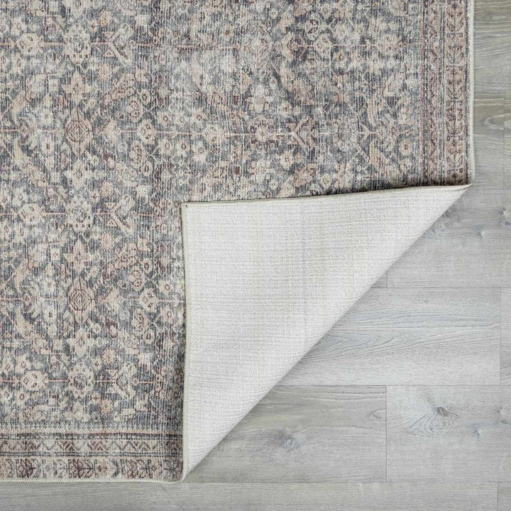Alyria Traditional Taupe And Charcoal Machine Woven Area Rug - The Rug Decor
