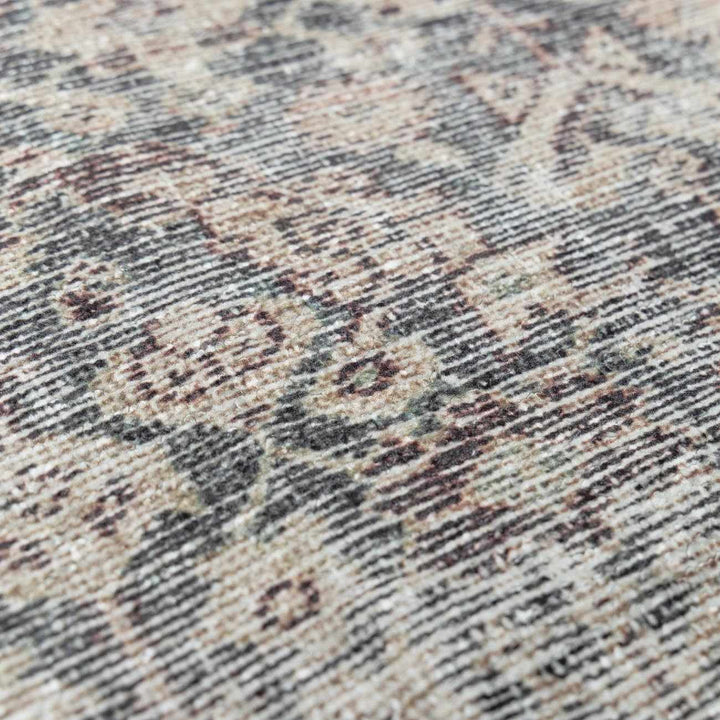 Alyria Traditional Taupe And Charcoal Machine Woven Area Rug - The Rug Decor