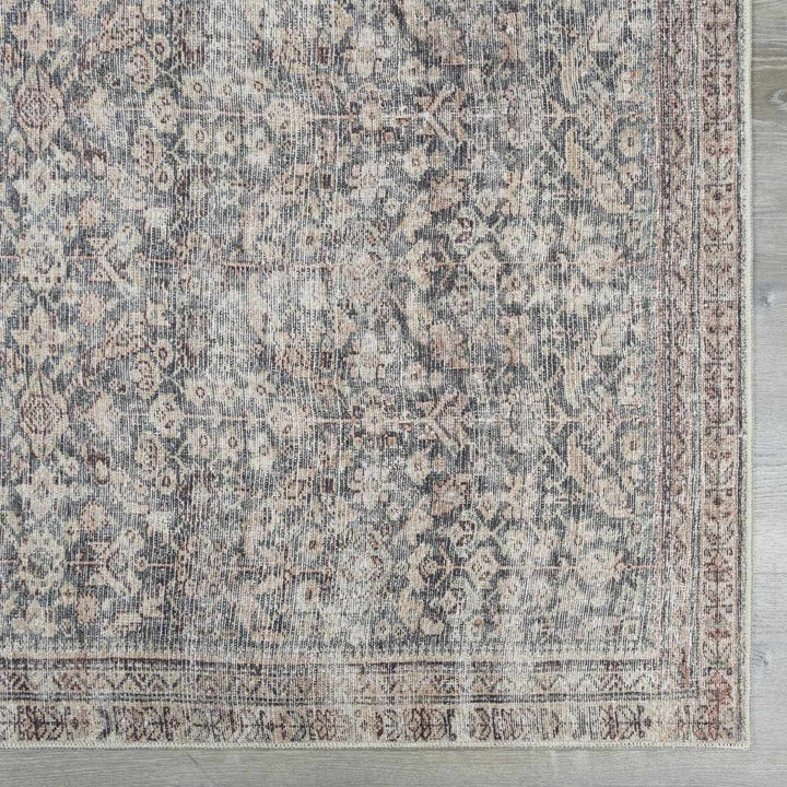Alyria Traditional Taupe And Charcoal Machine Woven Area Rug - The Rug Decor