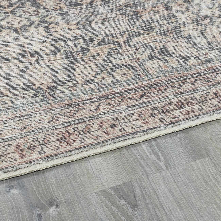 Alyria Traditional Taupe And Charcoal Machine Woven Area Rug - The Rug Decor