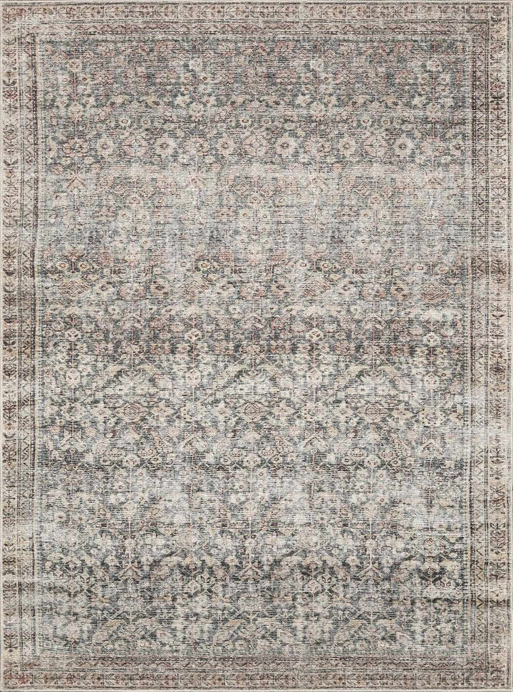 Alyria Traditional Taupe And Charcoal Machine Woven Area Rug - The Rug Decor