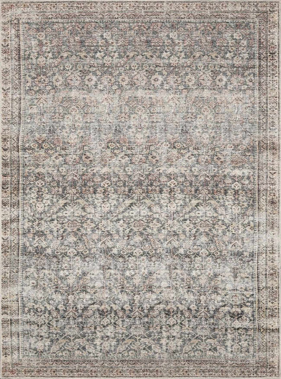 Alyria Traditional Taupe And Charcoal Machine Woven Area Rug - The Rug Decor