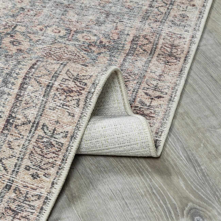 Alyria Traditional Taupe And Charcoal Machine Woven Area Rug - The Rug Decor
