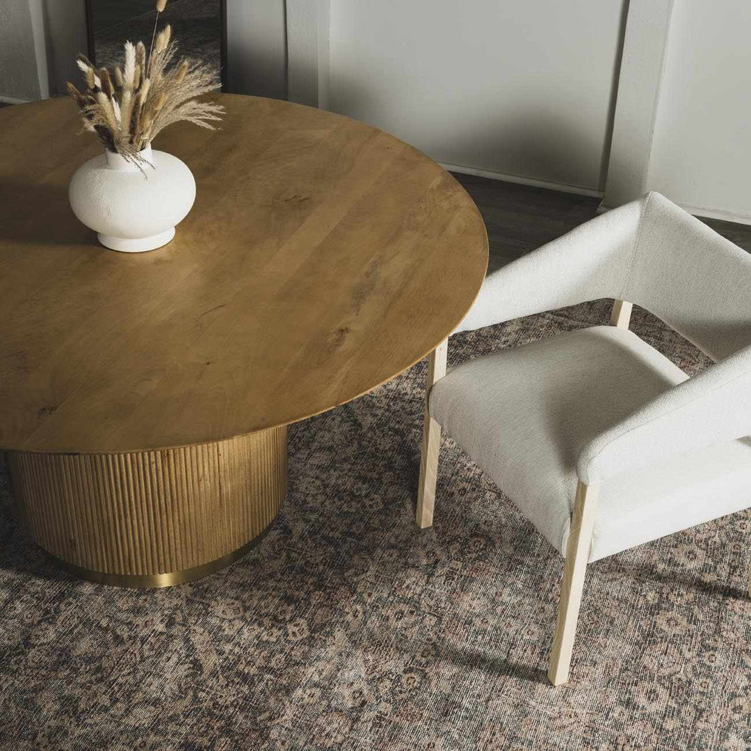 Alyria Traditional Taupe And Charcoal Machine Woven Area Rug - The Rug Decor