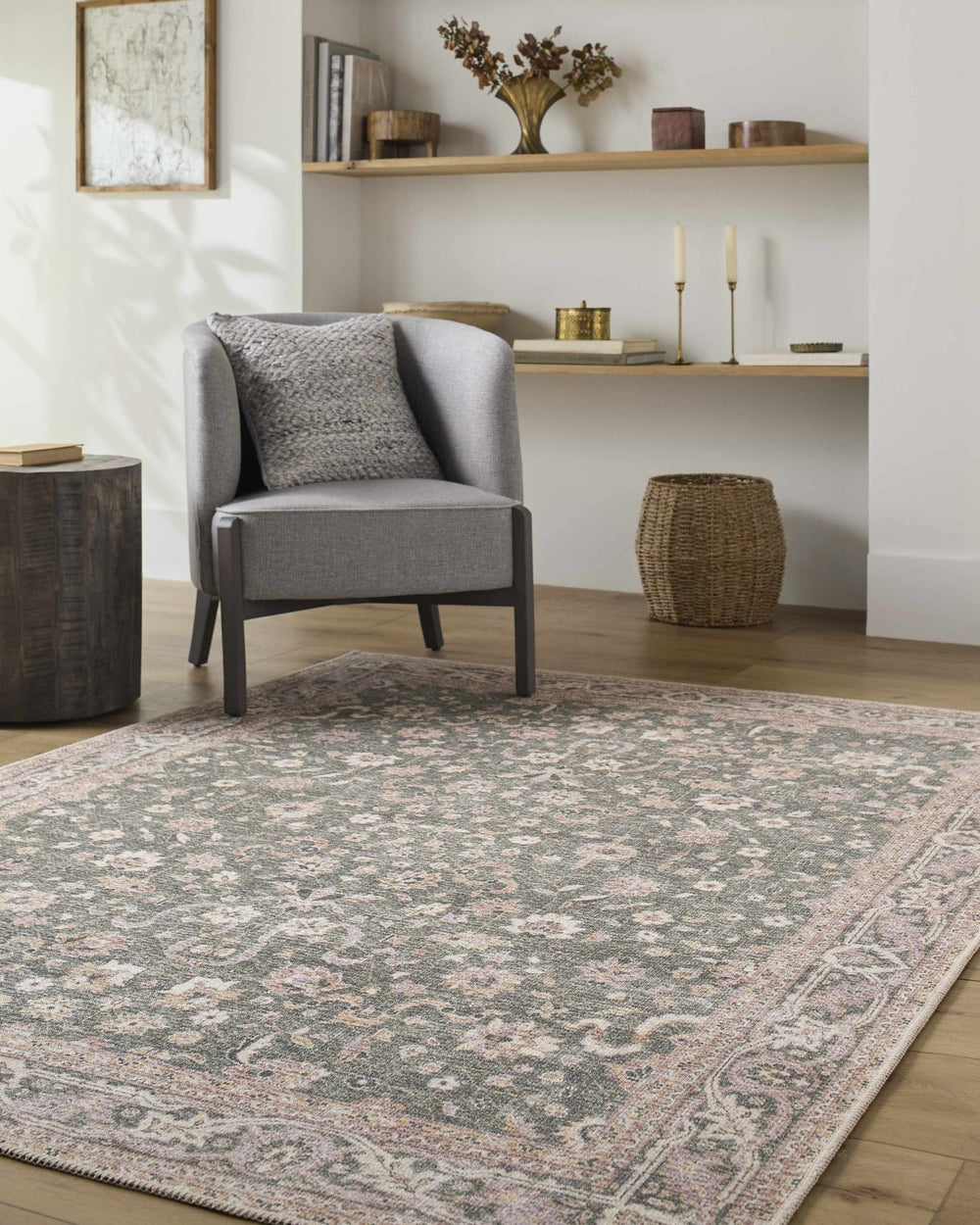 Alyson Traditional Green And Beige Washable Rug - The Rug Decor