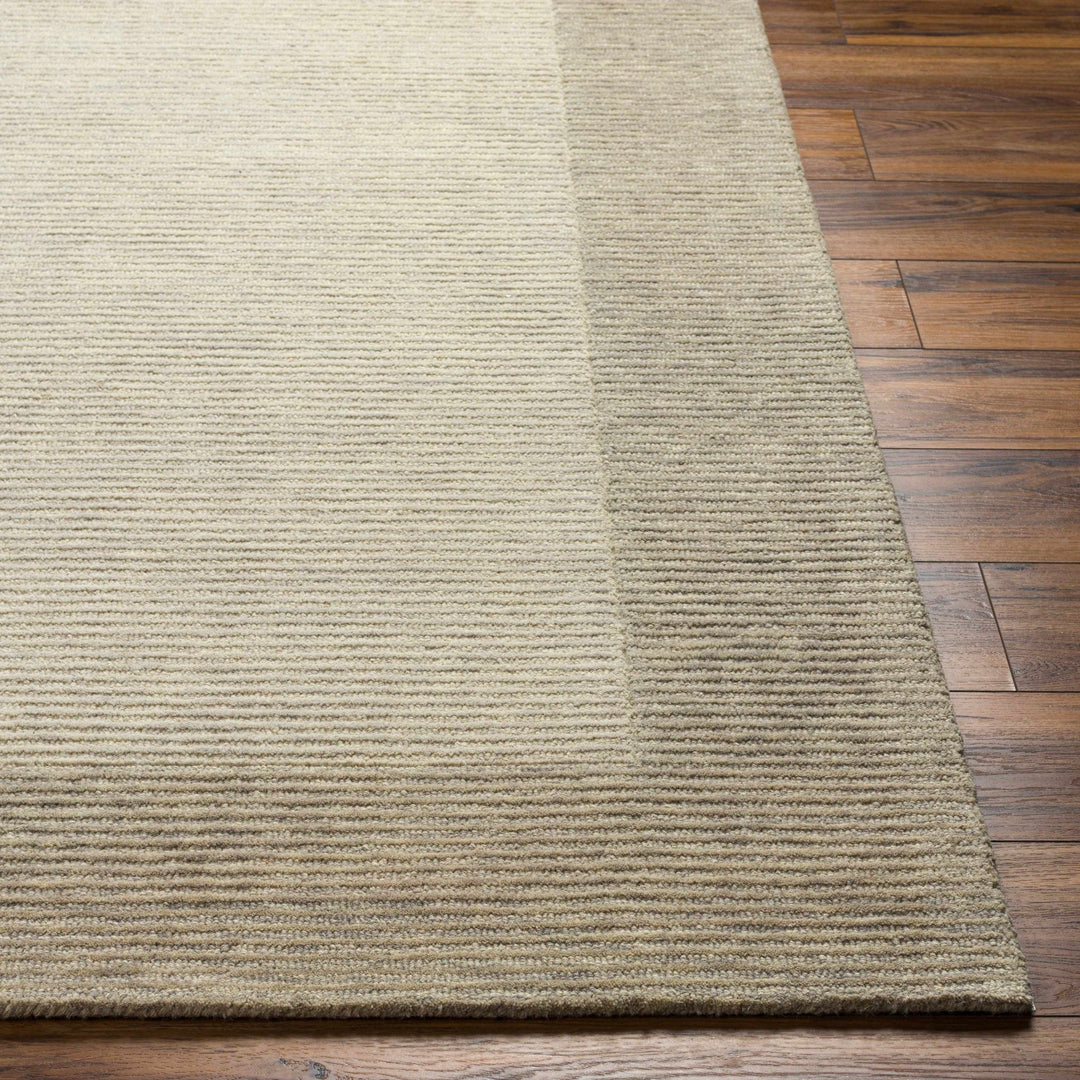 Amadi Contemporary Solid Beige And Brown Wool Area Rug - The Rug Decor
