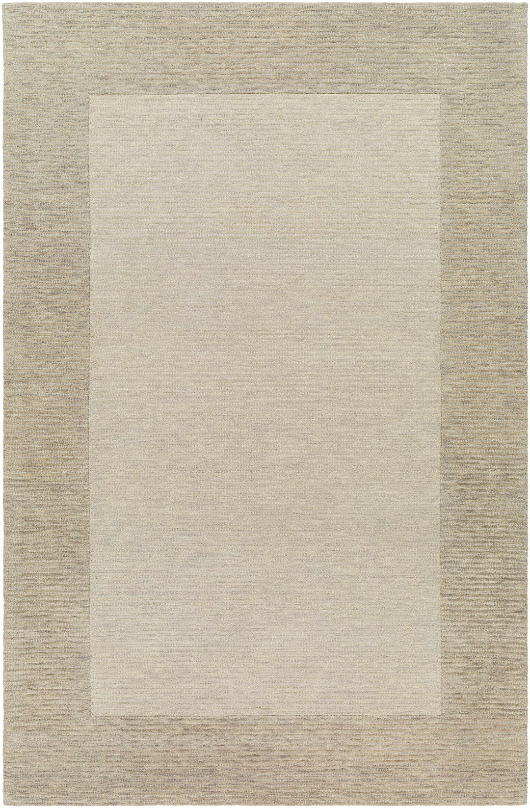 Amadi Contemporary Solid Beige And Brown Wool Area Rug - The Rug Decor