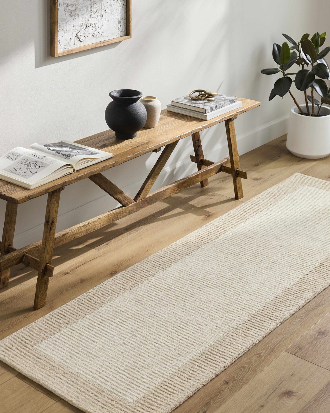 Amadi Modern Solid Beige And Camel Wool Rug - The Rug Decor