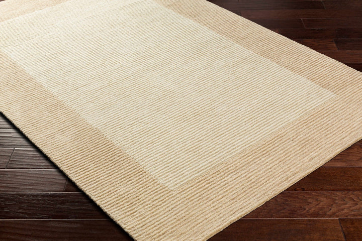 Amadi Modern Solid Beige And Camel Wool Rug - The Rug Decor