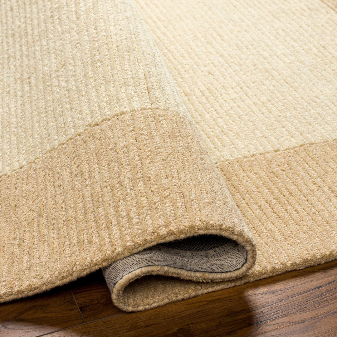 Amadi Modern Solid Beige And Camel Wool Rug - The Rug Decor