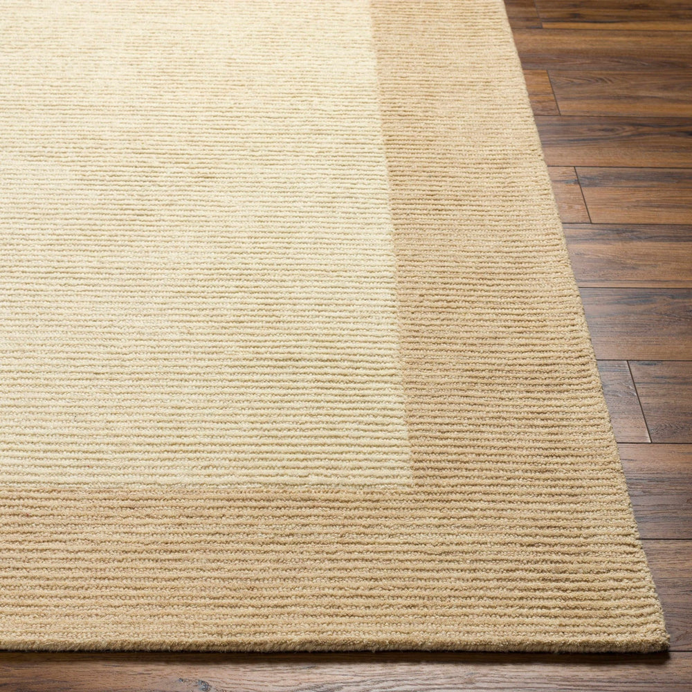 Amadi Modern Solid Beige And Camel Wool Rug - The Rug Decor