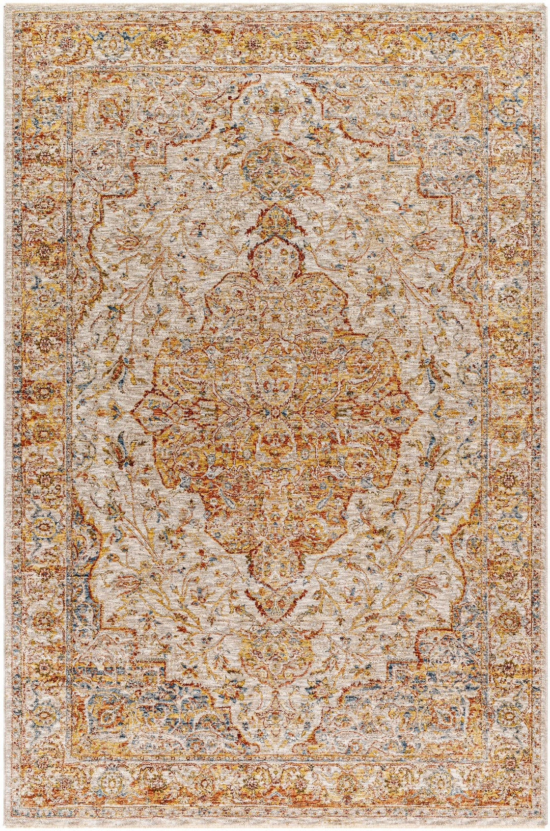 Aman Traditional Beige And Rust Area Rug - The Rug Decor