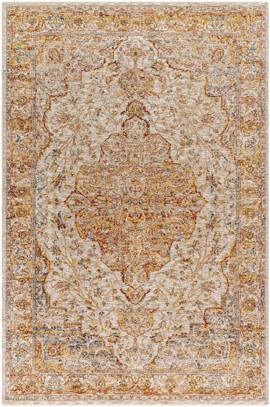 Aman Traditional Beige And Rust Area Rug - The Rug Decor