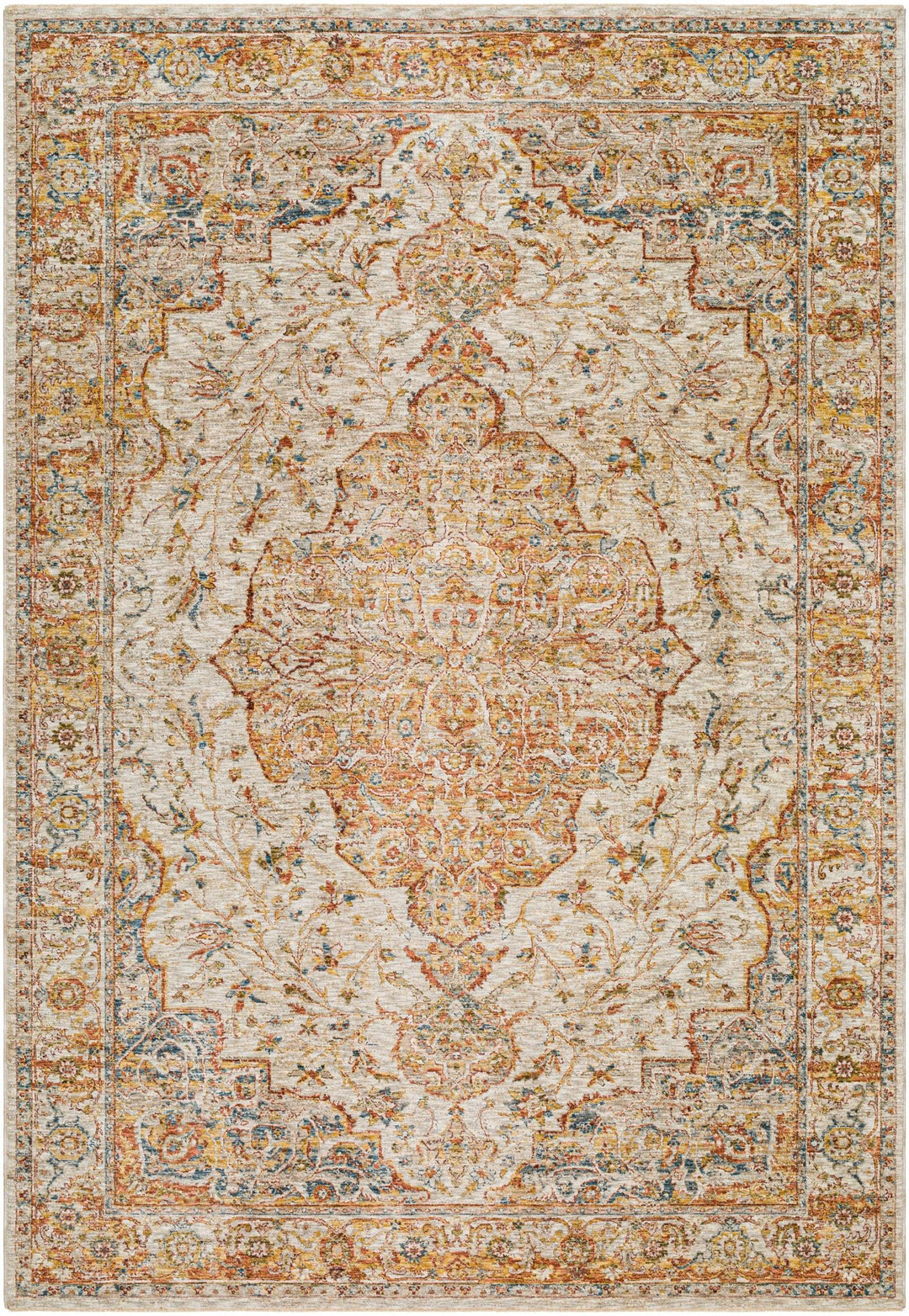 Aman Traditional Beige And Rust Area Rug - The Rug Decor
