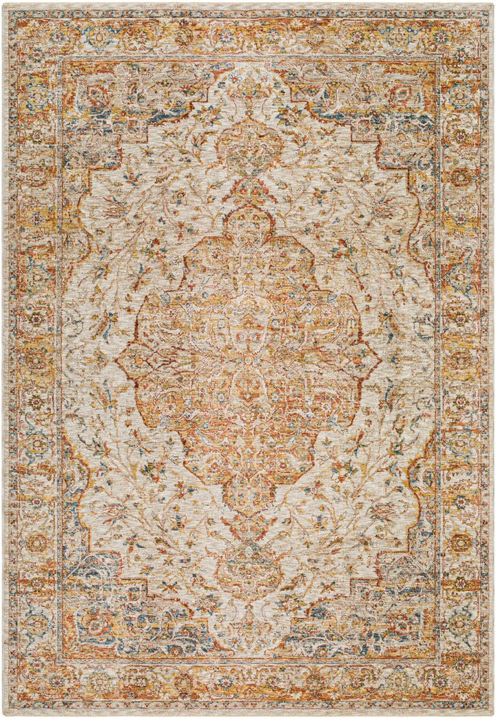 Aman Traditional Beige And Rust Area Rug - The Rug Decor