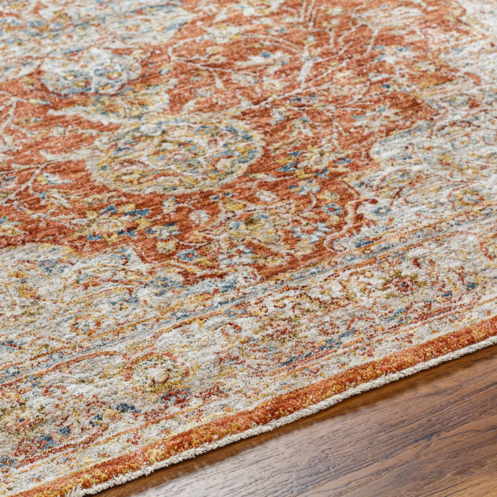 Aman Traditional Medallion Design Rust Area Rug - The Rug Decor