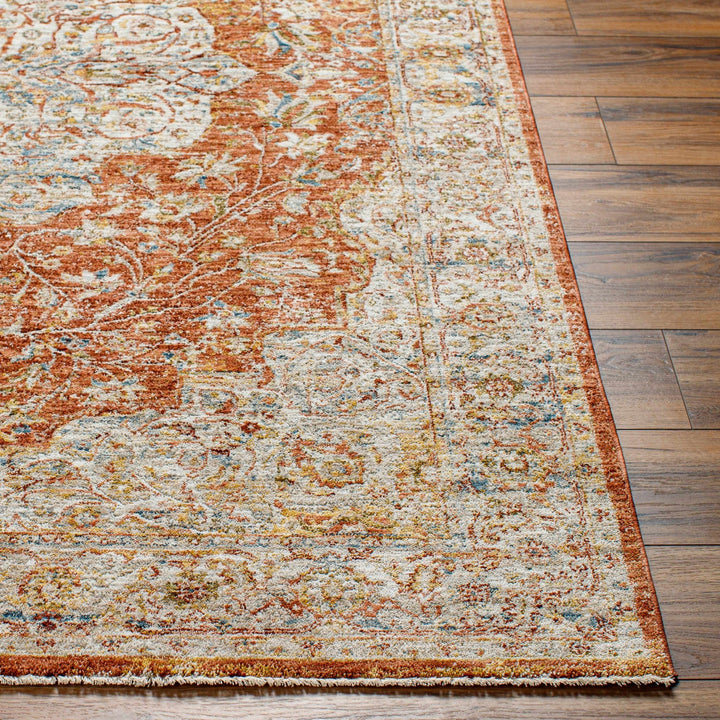 Aman Traditional Medallion Design Rust Area Rug - The Rug Decor