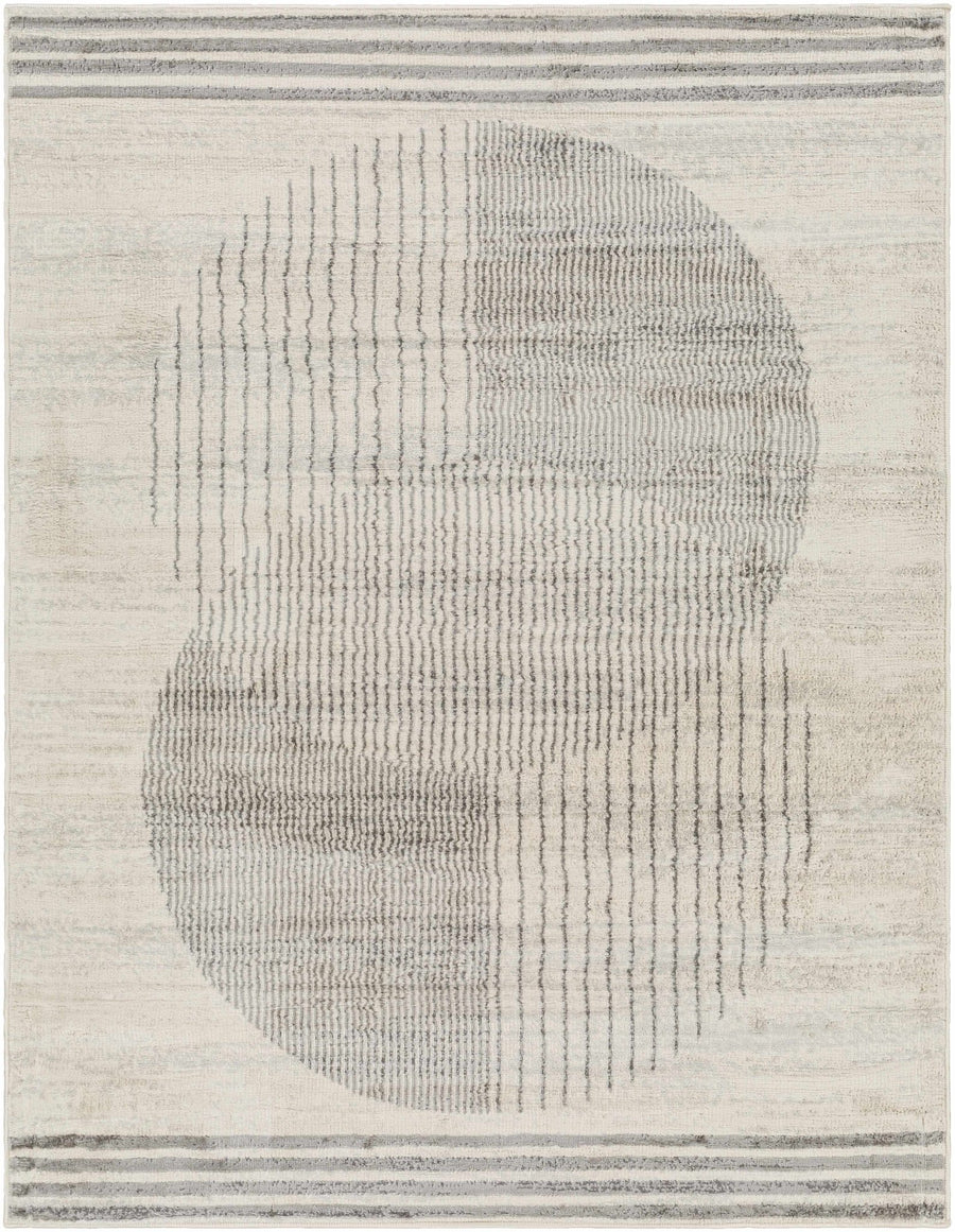 Amar Contemporary Geometrical Gray And Ivory Area Rug - The Rug Decor