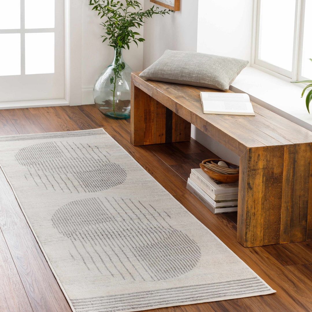 Amar Contemporary Geometrical Gray And Ivory Area Rug - The Rug Decor