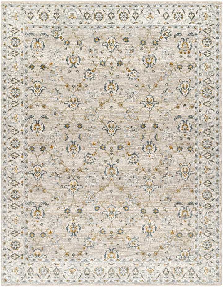 Amaru Beige And Olive Traditional Floral design Rug - The Rug Decor