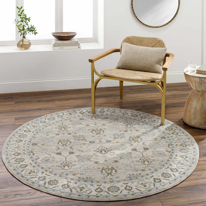 Amaru Beige And Olive Traditional Floral design Rug - The Rug Decor
