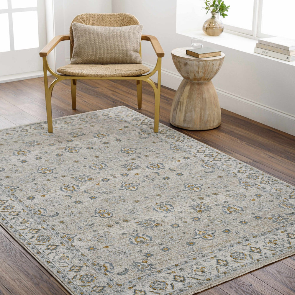 Amaru Beige And Olive Traditional Floral design Rug - The Rug Decor
