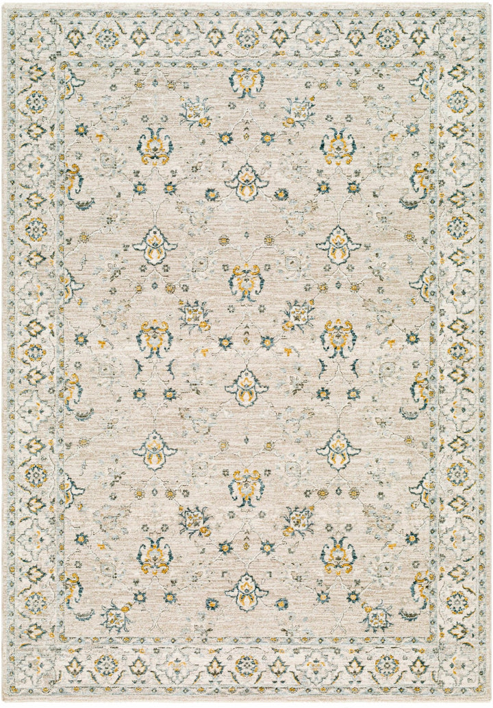 Amaru Beige And Olive Traditional Floral design Rug - The Rug Decor