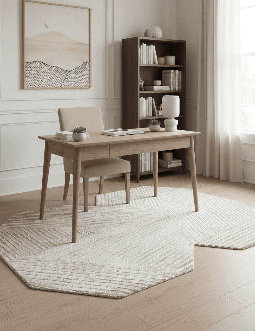 Amber Modern Geometrical Beige Hand Tufted Wool Rug - The Rug Decor