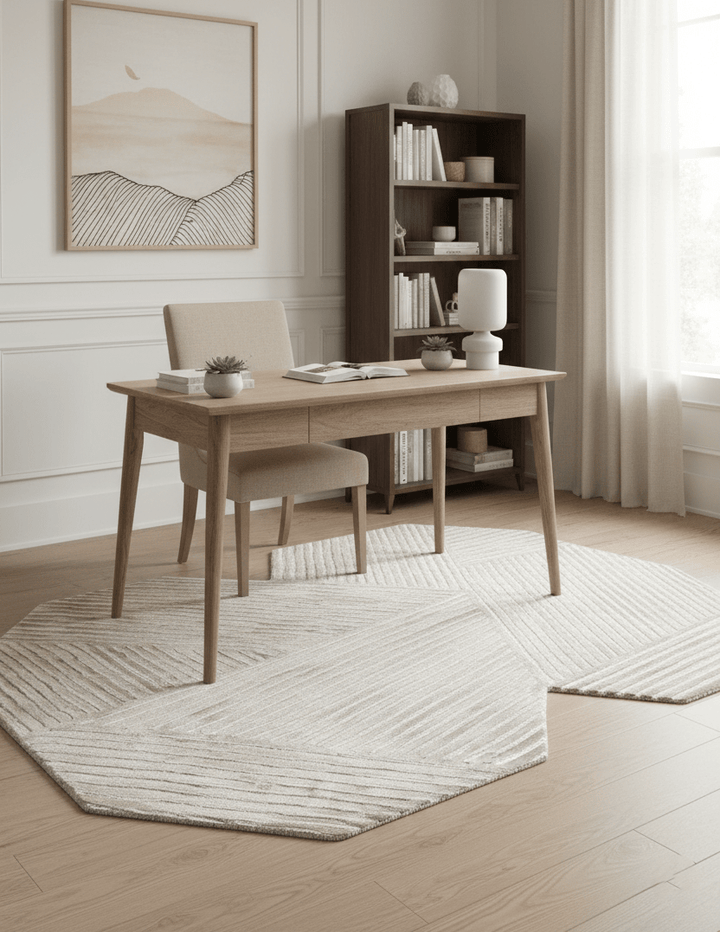 Amber Modern Geometrical Beige Hand Tufted Wool Rug - The Rug Decor