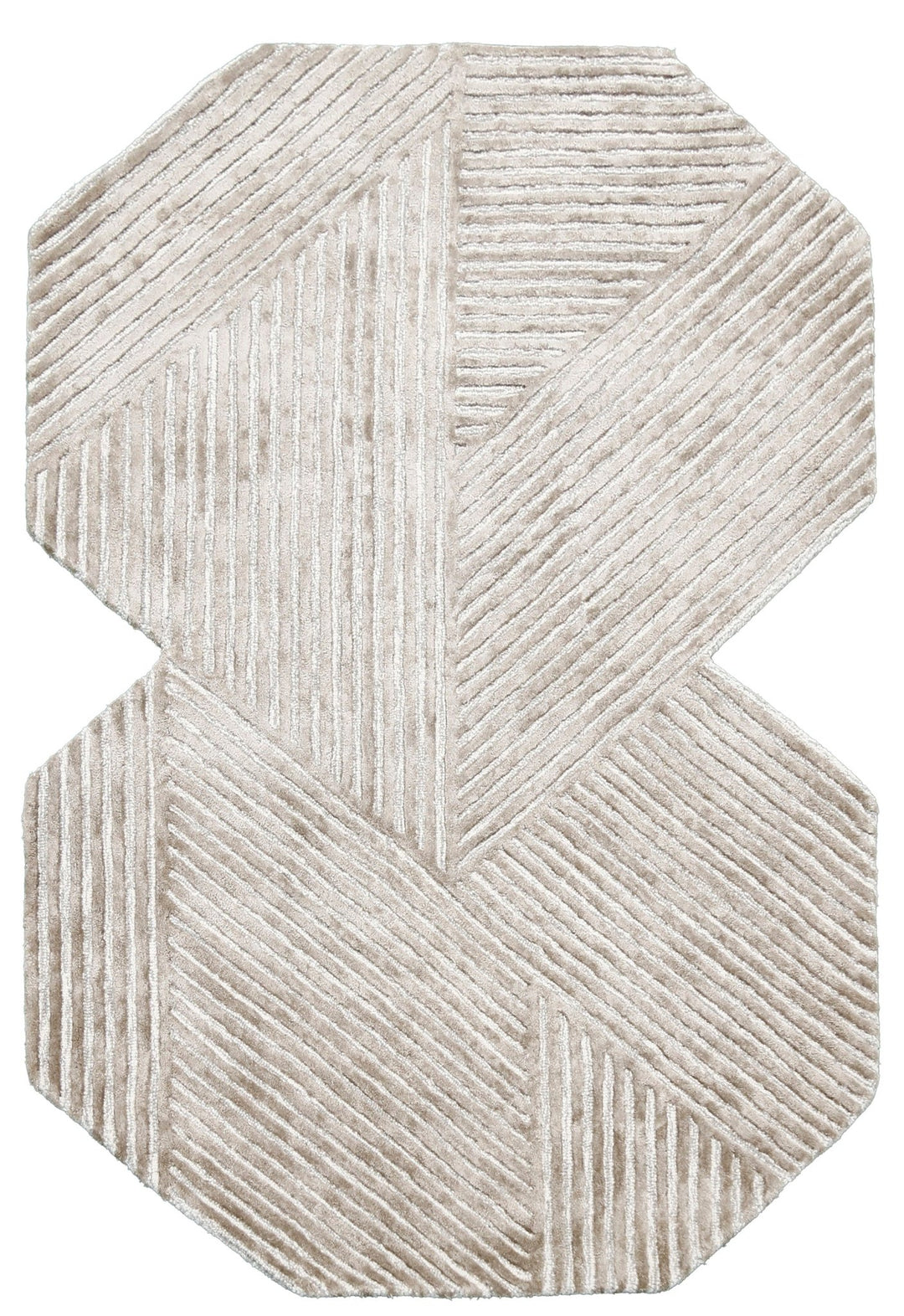 Amber Modern Geometrical Beige Hand Tufted Wool Rug - The Rug Decor