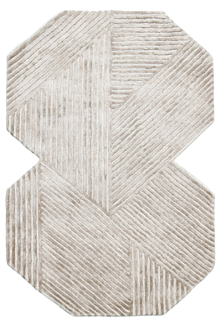 Amber Modern Geometrical Beige Hand Tufted Wool Rug - The Rug Decor