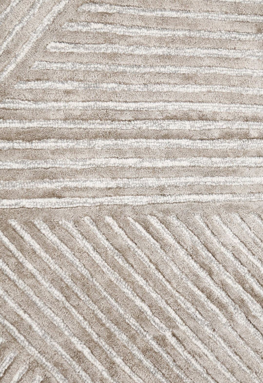 Amber Modern Geometrical Beige Hand Tufted Wool Rug - The Rug Decor