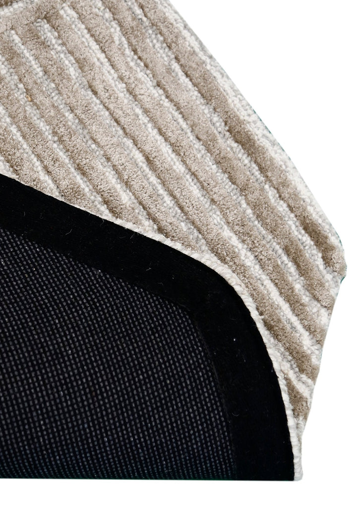 Amber Modern Geometrical Beige Hand Tufted Wool Rug - The Rug Decor